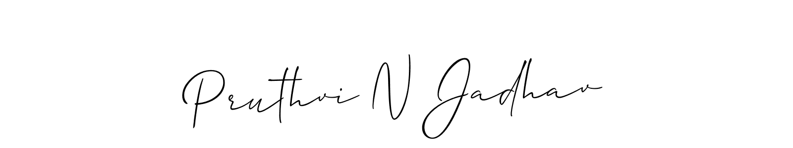 How to make Pruthvi N Jadhav name signature. Use Allison_Script style for creating short signs online. This is the latest handwritten sign. Pruthvi N Jadhav signature style 2 images and pictures png