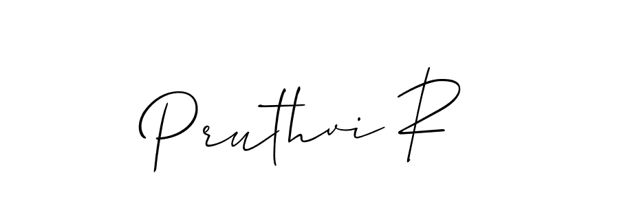 Allison_Script is a professional signature style that is perfect for those who want to add a touch of class to their signature. It is also a great choice for those who want to make their signature more unique. Get Pruthvi R name to fancy signature for free. Pruthvi R signature style 2 images and pictures png