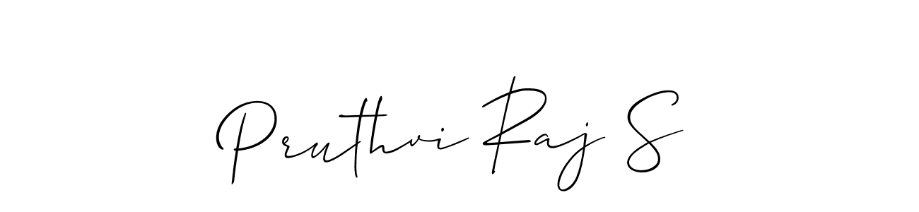 Also You can easily find your signature by using the search form. We will create Pruthvi Raj S name handwritten signature images for you free of cost using Allison_Script sign style. Pruthvi Raj S signature style 2 images and pictures png