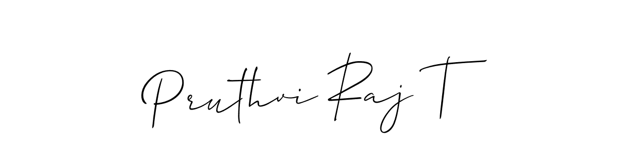 Design your own signature with our free online signature maker. With this signature software, you can create a handwritten (Allison_Script) signature for name Pruthvi Raj T. Pruthvi Raj T signature style 2 images and pictures png