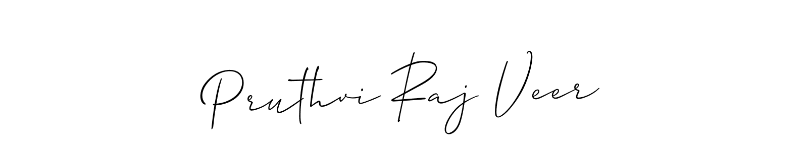 Allison_Script is a professional signature style that is perfect for those who want to add a touch of class to their signature. It is also a great choice for those who want to make their signature more unique. Get Pruthvi Raj Veer name to fancy signature for free. Pruthvi Raj Veer signature style 2 images and pictures png