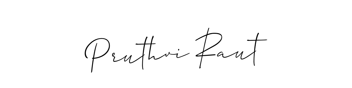 Create a beautiful signature design for name Pruthvi Raut. With this signature (Allison_Script) fonts, you can make a handwritten signature for free. Pruthvi Raut signature style 2 images and pictures png