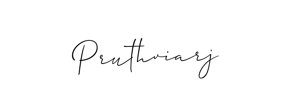 It looks lik you need a new signature style for name Pruthviarj. Design unique handwritten (Allison_Script) signature with our free signature maker in just a few clicks. Pruthviarj signature style 2 images and pictures png