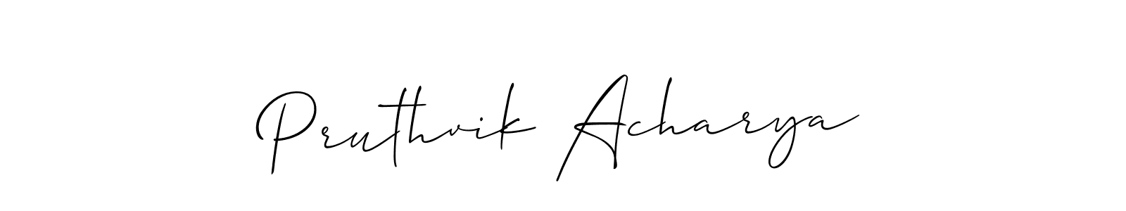 Design your own signature with our free online signature maker. With this signature software, you can create a handwritten (Allison_Script) signature for name Pruthvik Acharya. Pruthvik Acharya signature style 2 images and pictures png