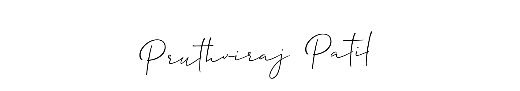 The best way (Allison_Script) to make a short signature is to pick only two or three words in your name. The name Pruthviraj  Patil include a total of six letters. For converting this name. Pruthviraj  Patil signature style 2 images and pictures png