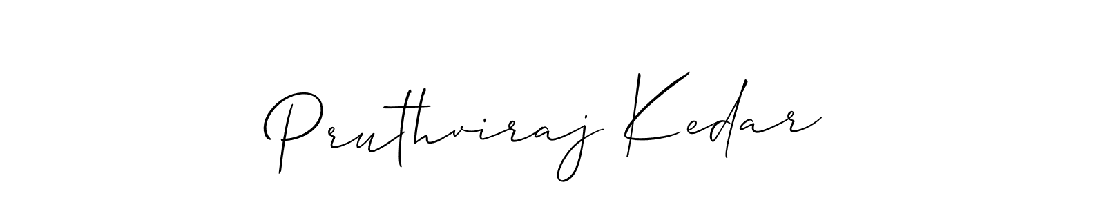 Also we have Pruthviraj Kedar name is the best signature style. Create professional handwritten signature collection using Allison_Script autograph style. Pruthviraj Kedar signature style 2 images and pictures png