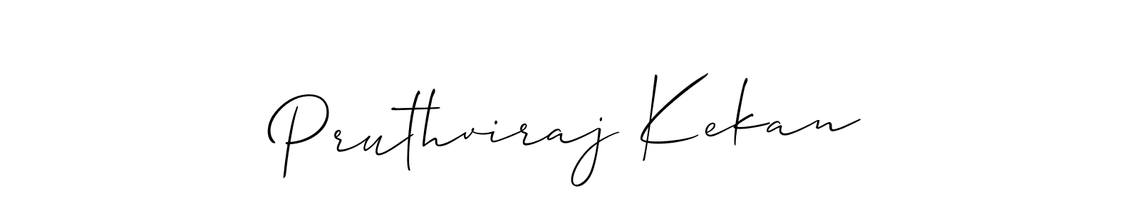 Allison_Script is a professional signature style that is perfect for those who want to add a touch of class to their signature. It is also a great choice for those who want to make their signature more unique. Get Pruthviraj Kekan name to fancy signature for free. Pruthviraj Kekan signature style 2 images and pictures png