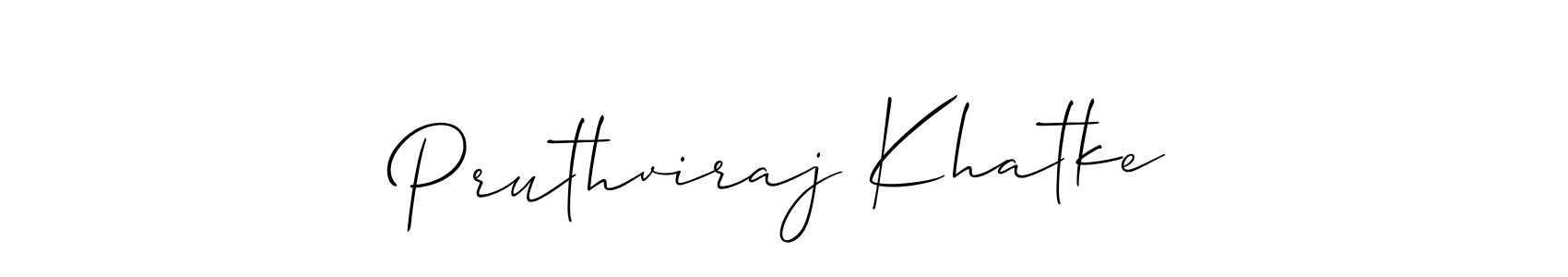 It looks lik you need a new signature style for name Pruthviraj Khatke. Design unique handwritten (Allison_Script) signature with our free signature maker in just a few clicks. Pruthviraj Khatke signature style 2 images and pictures png