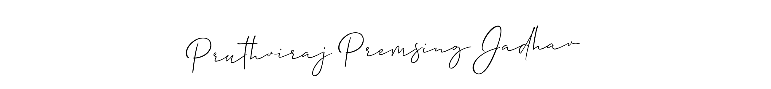 Also You can easily find your signature by using the search form. We will create Pruthviraj Premsing Jadhav name handwritten signature images for you free of cost using Allison_Script sign style. Pruthviraj Premsing Jadhav signature style 2 images and pictures png