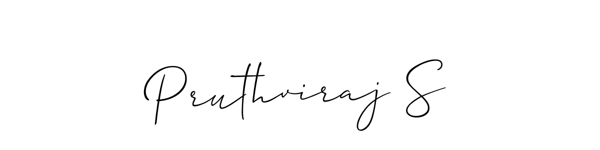 The best way (Allison_Script) to make a short signature is to pick only two or three words in your name. The name Pruthviraj S include a total of six letters. For converting this name. Pruthviraj S signature style 2 images and pictures png