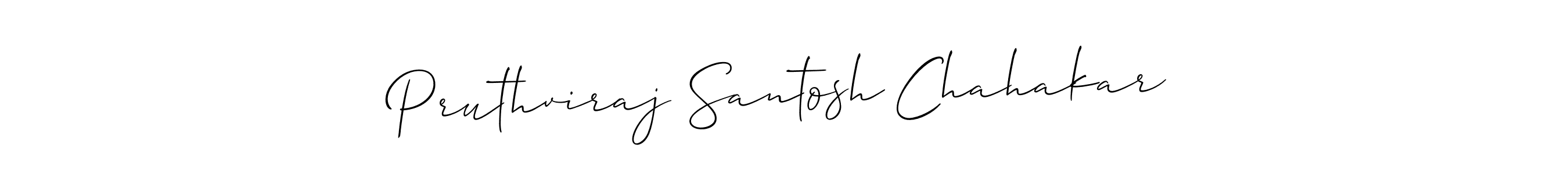 The best way (Allison_Script) to make a short signature is to pick only two or three words in your name. The name Pruthviraj Santosh Chahakar include a total of six letters. For converting this name. Pruthviraj Santosh Chahakar signature style 2 images and pictures png