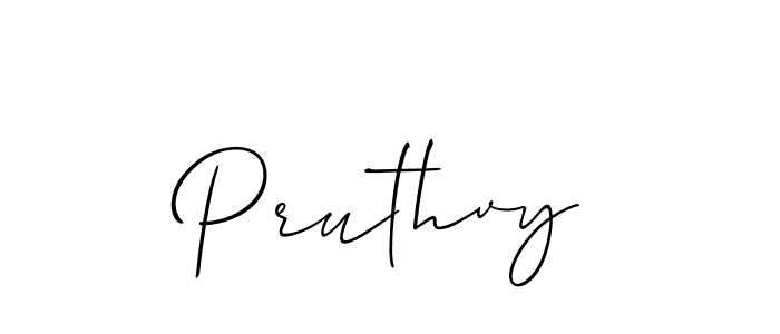 Make a beautiful signature design for name Pruthvy. With this signature (Allison_Script) style, you can create a handwritten signature for free. Pruthvy signature style 2 images and pictures png