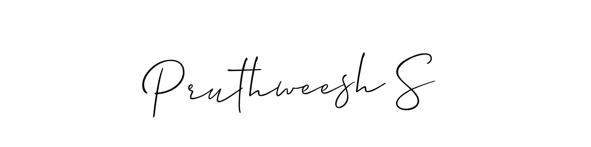 This is the best signature style for the Pruthweesh S name. Also you like these signature font (Allison_Script). Mix name signature. Pruthweesh S signature style 2 images and pictures png