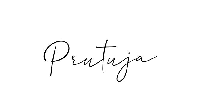 How to Draw Prutuja signature style? Allison_Script is a latest design signature styles for name Prutuja. Prutuja signature style 2 images and pictures png