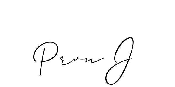 Also we have Prvn J name is the best signature style. Create professional handwritten signature collection using Allison_Script autograph style. Prvn J signature style 2 images and pictures png