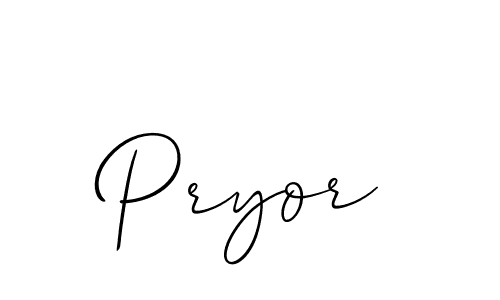 Make a beautiful signature design for name Pryor. With this signature (Allison_Script) style, you can create a handwritten signature for free. Pryor signature style 2 images and pictures png