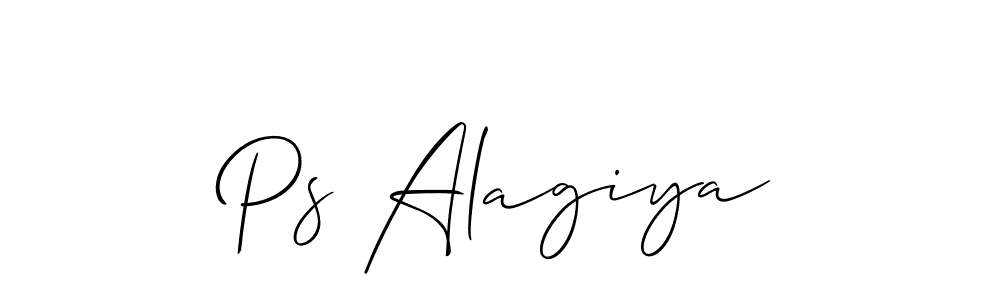 Make a short Ps Alagiya signature style. Manage your documents anywhere anytime using Allison_Script. Create and add eSignatures, submit forms, share and send files easily. Ps Alagiya signature style 2 images and pictures png