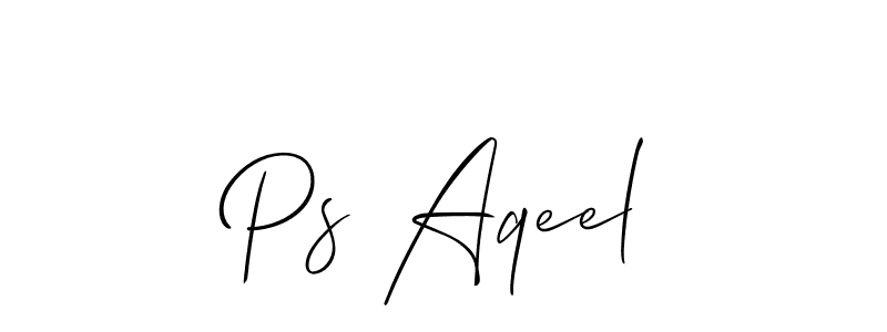 Allison_Script is a professional signature style that is perfect for those who want to add a touch of class to their signature. It is also a great choice for those who want to make their signature more unique. Get Ps Aqeel name to fancy signature for free. Ps Aqeel signature style 2 images and pictures png