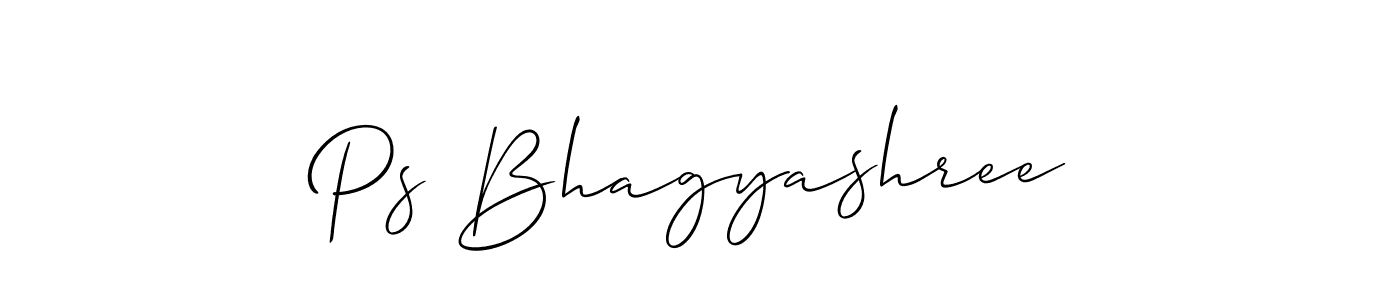 Also You can easily find your signature by using the search form. We will create Ps Bhagyashree name handwritten signature images for you free of cost using Allison_Script sign style. Ps Bhagyashree signature style 2 images and pictures png