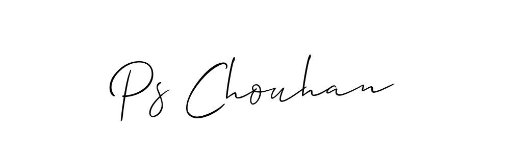 if you are searching for the best signature style for your name Ps Chouhan. so please give up your signature search. here we have designed multiple signature styles  using Allison_Script. Ps Chouhan signature style 2 images and pictures png