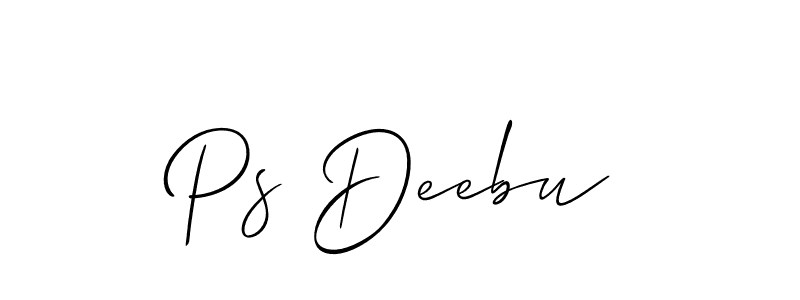 Ps Deebu stylish signature style. Best Handwritten Sign (Allison_Script) for my name. Handwritten Signature Collection Ideas for my name Ps Deebu. Ps Deebu signature style 2 images and pictures png