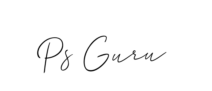 You should practise on your own different ways (Allison_Script) to write your name (Ps Guru) in signature. don't let someone else do it for you. Ps Guru signature style 2 images and pictures png