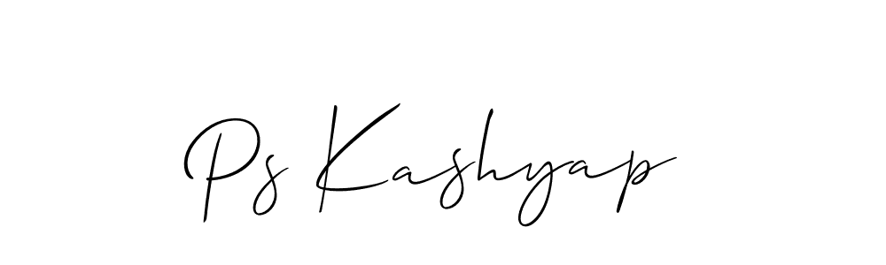 Also You can easily find your signature by using the search form. We will create Ps Kashyap name handwritten signature images for you free of cost using Allison_Script sign style. Ps Kashyap signature style 2 images and pictures png