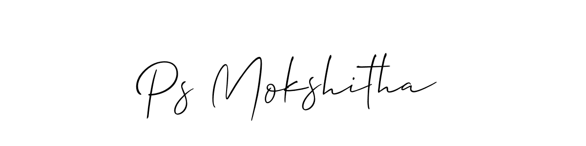 Best and Professional Signature Style for Ps Mokshitha. Allison_Script Best Signature Style Collection. Ps Mokshitha signature style 2 images and pictures png