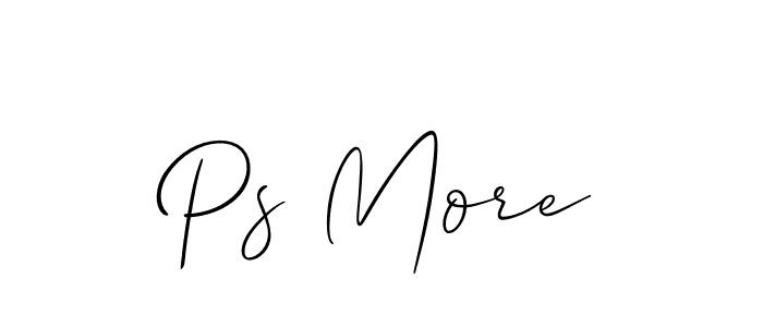 Make a beautiful signature design for name Ps More. With this signature (Allison_Script) style, you can create a handwritten signature for free. Ps More signature style 2 images and pictures png