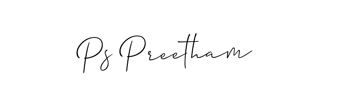 It looks lik you need a new signature style for name Ps Preetham. Design unique handwritten (Allison_Script) signature with our free signature maker in just a few clicks. Ps Preetham signature style 2 images and pictures png