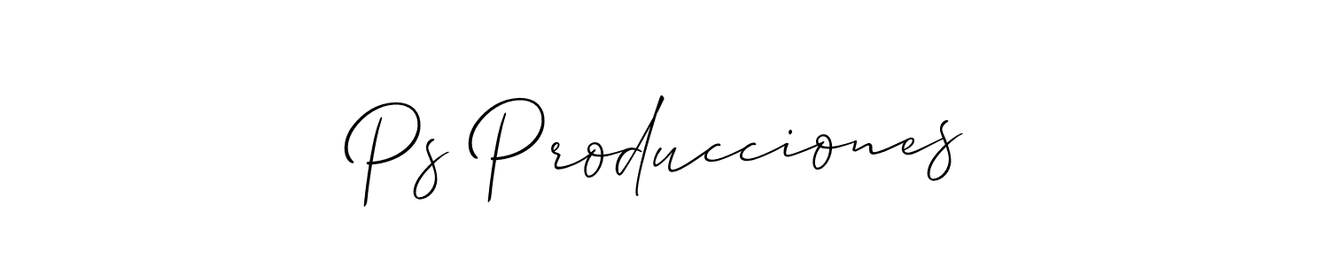 How to make Ps Producciones name signature. Use Allison_Script style for creating short signs online. This is the latest handwritten sign. Ps Producciones signature style 2 images and pictures png