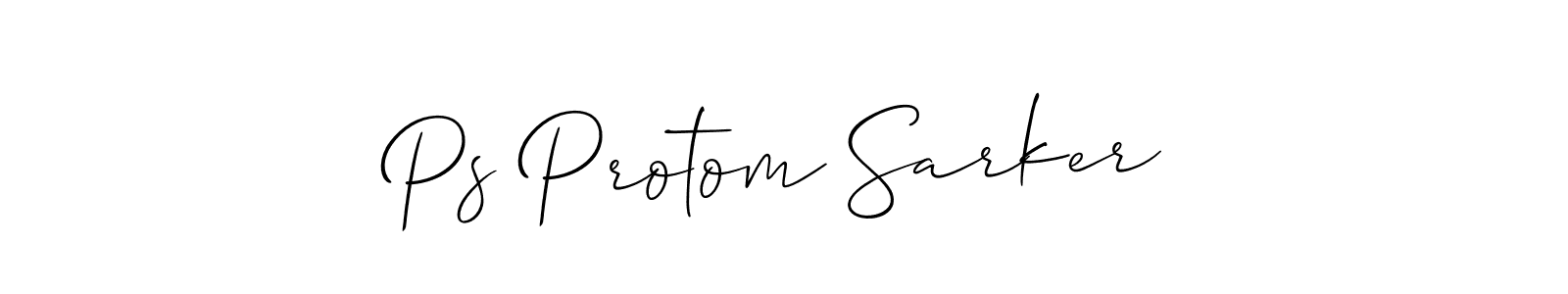 Ps Protom Sarker stylish signature style. Best Handwritten Sign (Allison_Script) for my name. Handwritten Signature Collection Ideas for my name Ps Protom Sarker. Ps Protom Sarker signature style 2 images and pictures png