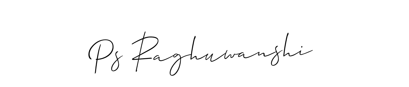 Create a beautiful signature design for name Ps Raghuwanshi. With this signature (Allison_Script) fonts, you can make a handwritten signature for free. Ps Raghuwanshi signature style 2 images and pictures png