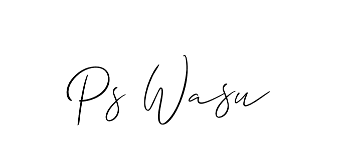 Make a beautiful signature design for name Ps Wasu. With this signature (Allison_Script) style, you can create a handwritten signature for free. Ps Wasu signature style 2 images and pictures png