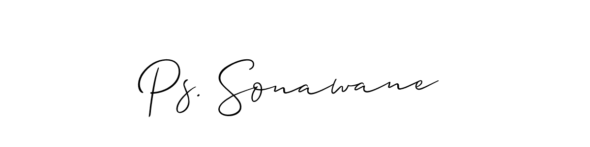 The best way (Allison_Script) to make a short signature is to pick only two or three words in your name. The name Ps. Sonawane include a total of six letters. For converting this name. Ps. Sonawane signature style 2 images and pictures png