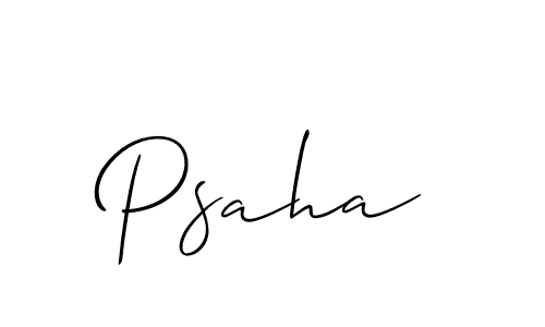 It looks lik you need a new signature style for name Psaha. Design unique handwritten (Allison_Script) signature with our free signature maker in just a few clicks. Psaha signature style 2 images and pictures png