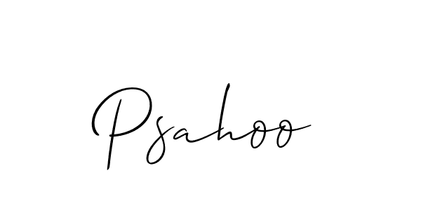 Use a signature maker to create a handwritten signature online. With this signature software, you can design (Allison_Script) your own signature for name Psahoo. Psahoo signature style 2 images and pictures png