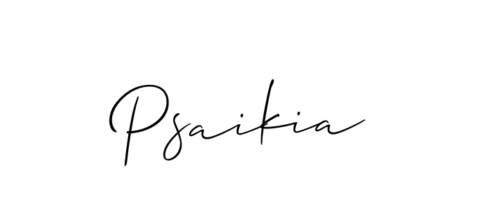 How to Draw Psaikia signature style? Allison_Script is a latest design signature styles for name Psaikia. Psaikia signature style 2 images and pictures png