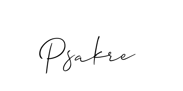 It looks lik you need a new signature style for name Psakre. Design unique handwritten (Allison_Script) signature with our free signature maker in just a few clicks. Psakre signature style 2 images and pictures png