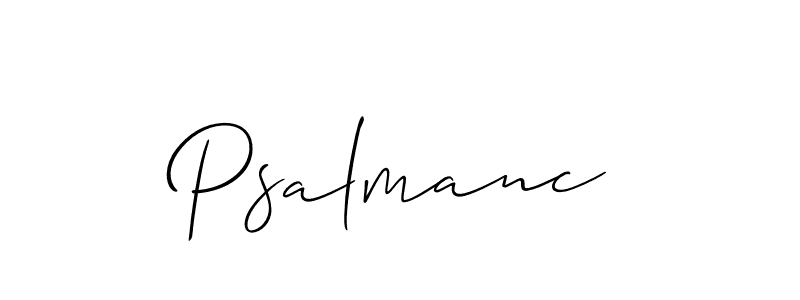 How to make Psalmanc signature? Allison_Script is a professional autograph style. Create handwritten signature for Psalmanc name. Psalmanc signature style 2 images and pictures png