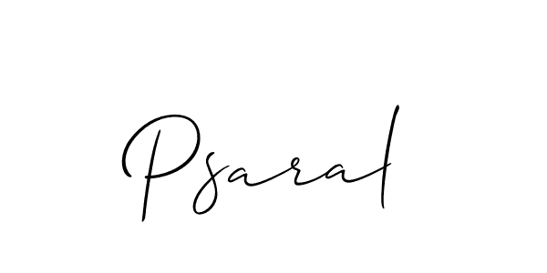 Also You can easily find your signature by using the search form. We will create Psaral name handwritten signature images for you free of cost using Allison_Script sign style. Psaral signature style 2 images and pictures png