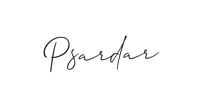 Create a beautiful signature design for name Psardar. With this signature (Allison_Script) fonts, you can make a handwritten signature for free. Psardar signature style 2 images and pictures png