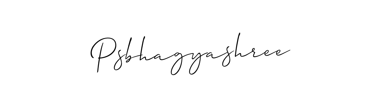 How to make Psbhagyashree name signature. Use Allison_Script style for creating short signs online. This is the latest handwritten sign. Psbhagyashree signature style 2 images and pictures png