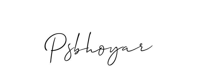 The best way (Allison_Script) to make a short signature is to pick only two or three words in your name. The name Psbhoyar include a total of six letters. For converting this name. Psbhoyar signature style 2 images and pictures png