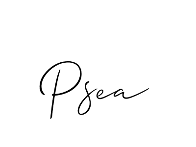 Use a signature maker to create a handwritten signature online. With this signature software, you can design (Allison_Script) your own signature for name Psea. Psea signature style 2 images and pictures png