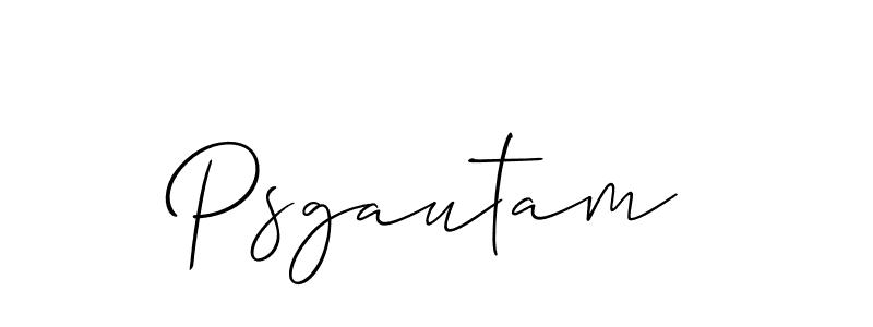 Design your own signature with our free online signature maker. With this signature software, you can create a handwritten (Allison_Script) signature for name Psgautam. Psgautam signature style 2 images and pictures png