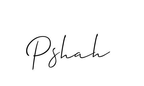 The best way (Allison_Script) to make a short signature is to pick only two or three words in your name. The name Pshah include a total of six letters. For converting this name. Pshah signature style 2 images and pictures png
