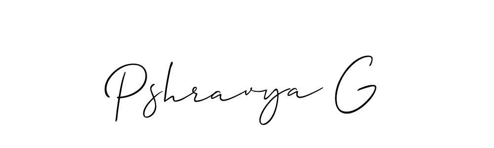 Create a beautiful signature design for name Pshravya G. With this signature (Allison_Script) fonts, you can make a handwritten signature for free. Pshravya G signature style 2 images and pictures png