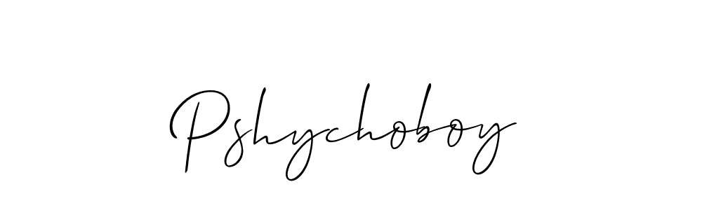 Create a beautiful signature design for name Pshychoboy. With this signature (Allison_Script) fonts, you can make a handwritten signature for free. Pshychoboy signature style 2 images and pictures png