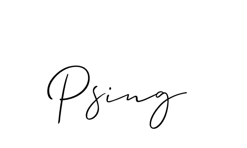 How to Draw Psing signature style? Allison_Script is a latest design signature styles for name Psing. Psing signature style 2 images and pictures png